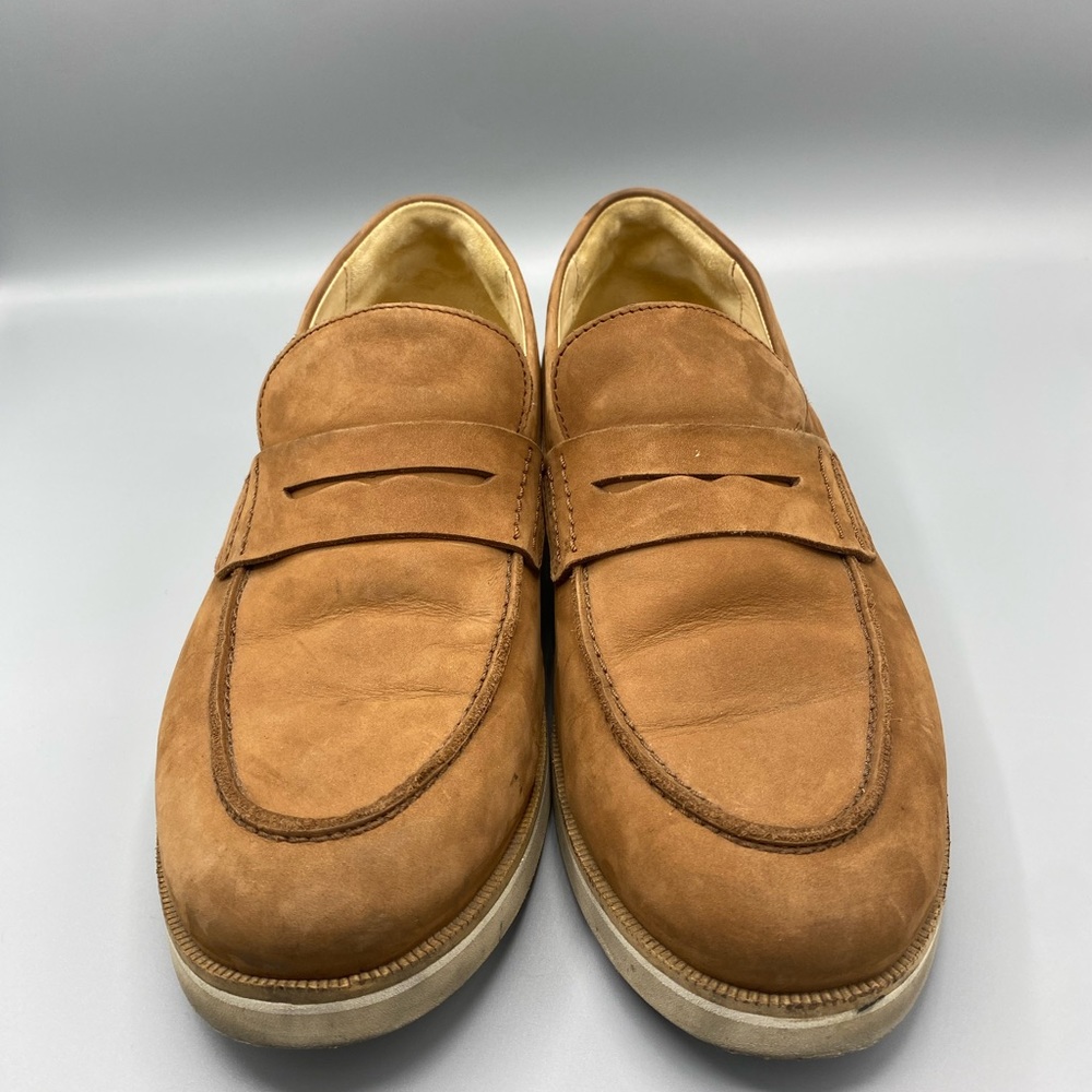 Samuel Hubbard Men's 9.5 Tailored Traveler Penny Loafer Brown Nubuck Leather